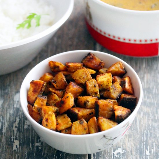 Easy Vazhakkai Fry / Raw Banana Fry