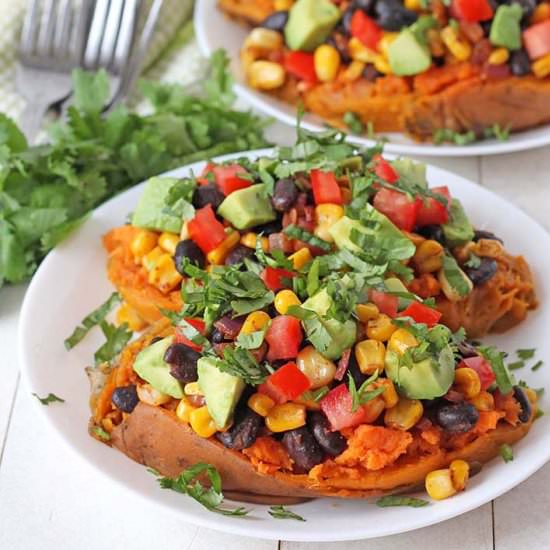 Vegan Stuffed Sweet Potatoes