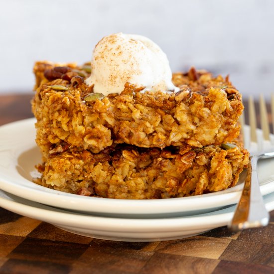 Vegan Pumpkin Baked Oatmeal no oil