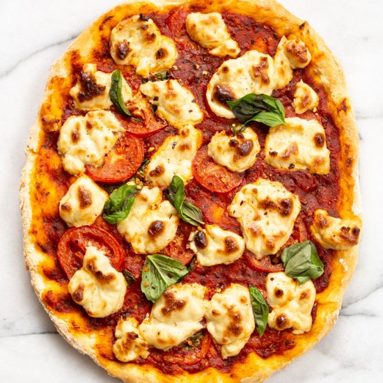 Vegan Margherita Pizza Cashew Mozz