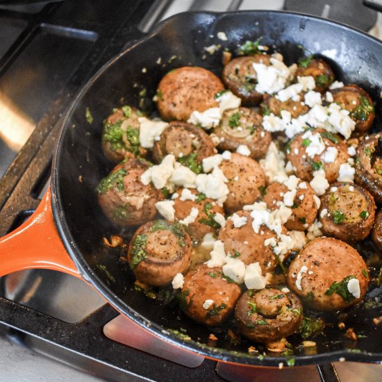 Feta Cremini Mushrooms