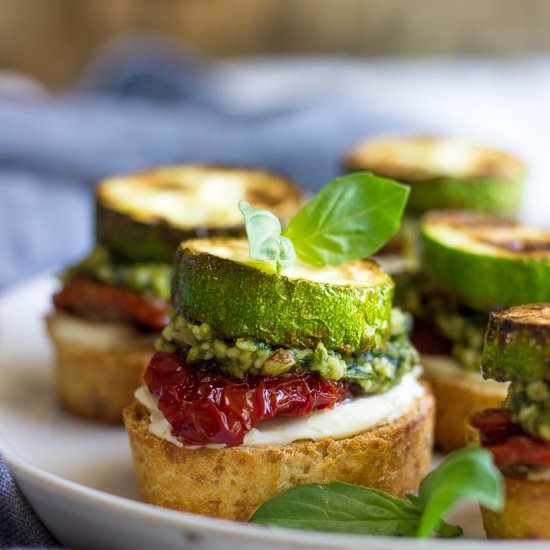 Bruschetta With Zucchini And Pesto