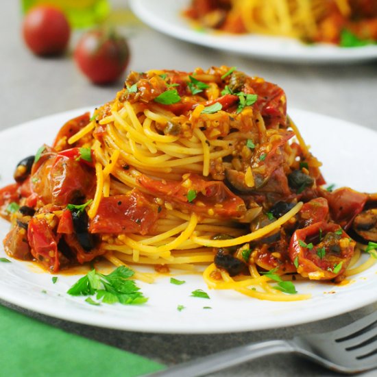 Cherry Tomato Pasta Puttanesca