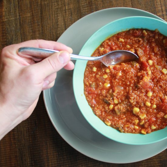 No Bean Cauliflower Veggie Chili