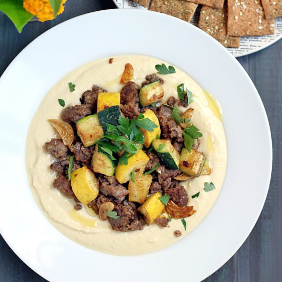 Hummus with Spiced Lamb