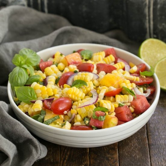 Corn Tomato and Basil Salad