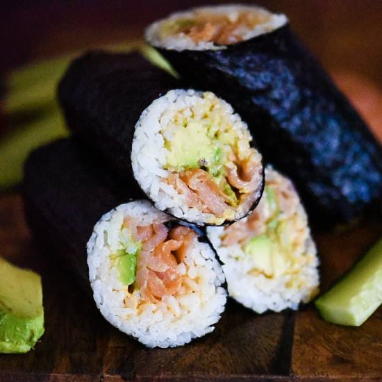 Smoked Salmon Sushi Burrito