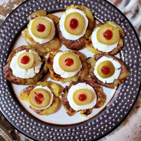 Halloween Smashed Creamer Potatoes