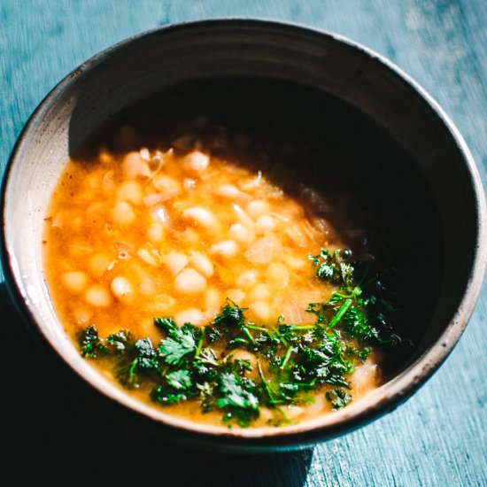 Vegan Mexican White Bean Soup