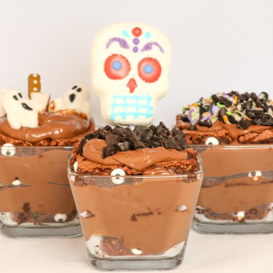 Halloween Brownie Pudding Parfaits