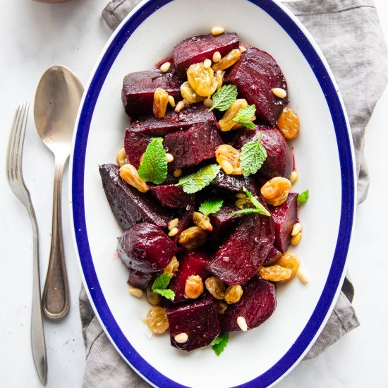 Roasted Beets with Mint