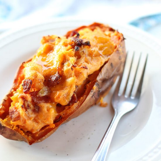 Savory Twice Baked Sweet Potatoes