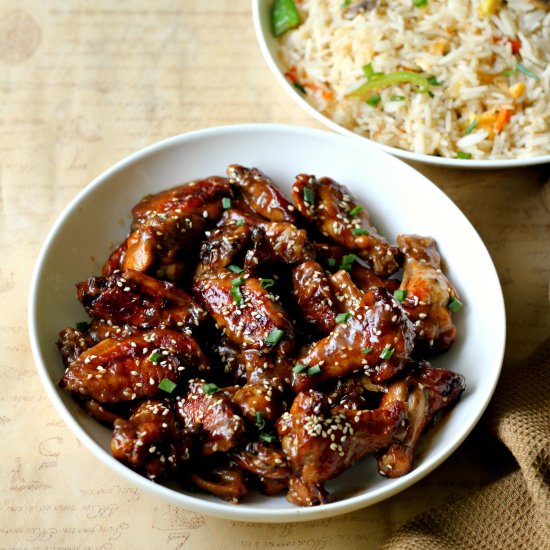 Sticky Sesame Chicken Wings