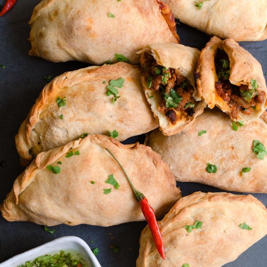 Korean spicy pork empanadas