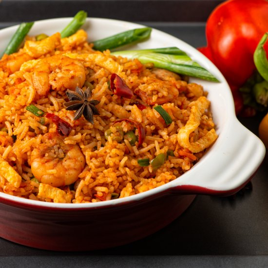 Spicy Chicken and Prawn Fried Rice