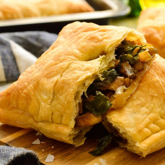 Chard and Mushroom Puff Pastries