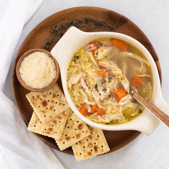 Lemon Chicken Orzo Soup