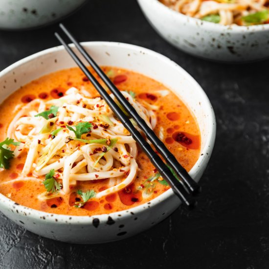 Vegan Spicy Udon Noodle Soup