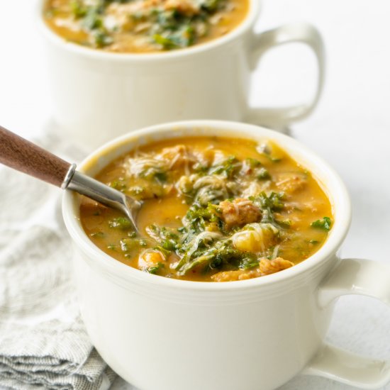 Sweet Potato Kale Soup with Sausage