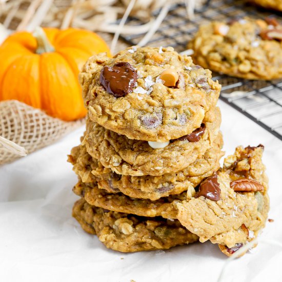 Quick Chewy Pumpkin Oatmeal Cookies