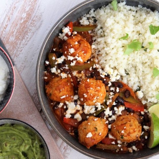 Chicken Meatball Enchilada Bowls