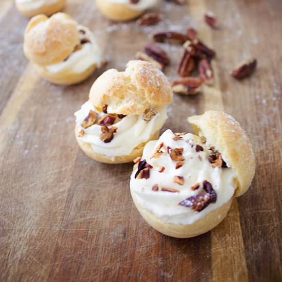 Maple Pecan Cream Puffs