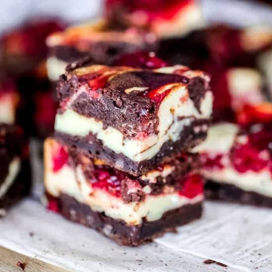 Cherry Cheesecake Swirl Brownies