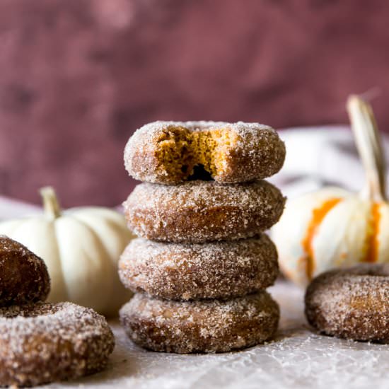 Cinnamon Sugar Baked Pumpkin Donuts