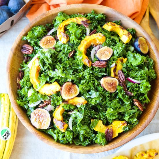 Delicata Squash, Fig, Kale Salad