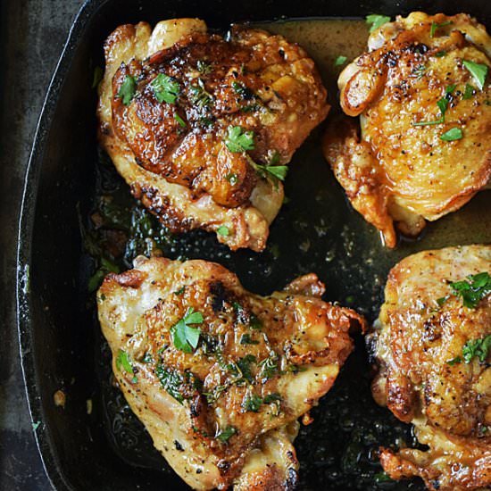 PAN-ROASTED CHICKEN IN HERB BUTTER