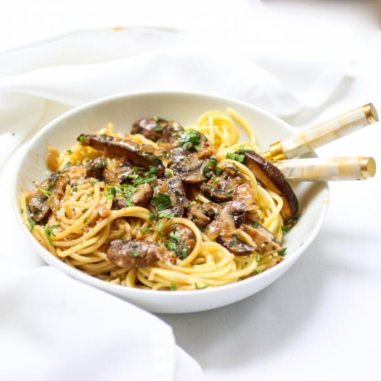 Creamy Spaghetti with Mushrooms