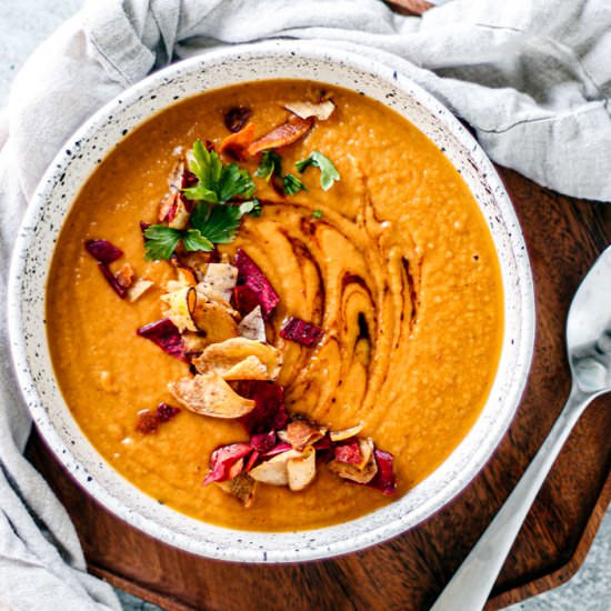 Smokey Spicy Sweet Potato Soup