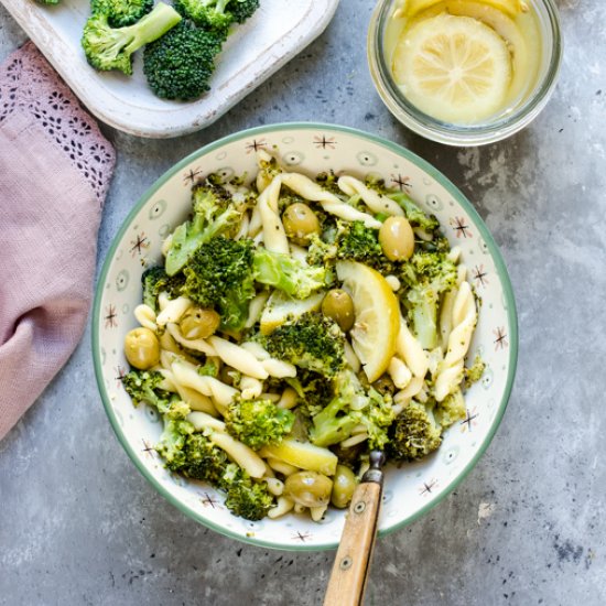 Broccoli and lemon confit pasta