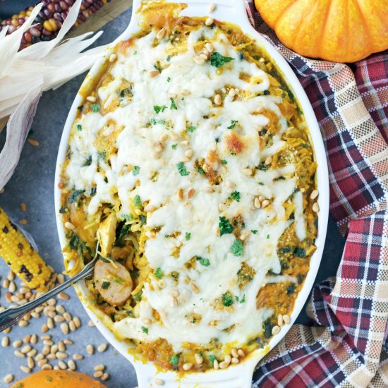 Chicken & Sausage Pumpkin Bake