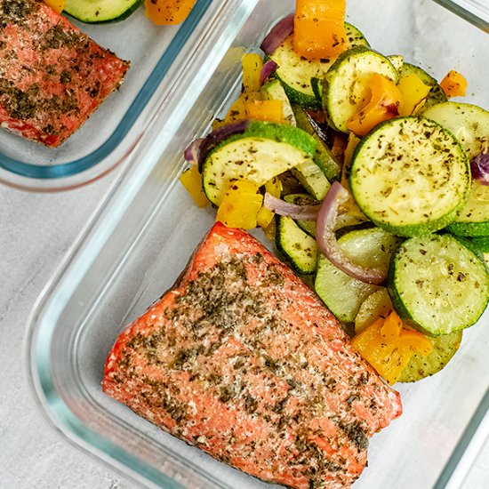 Greek Salmon Sheet Pan Meal