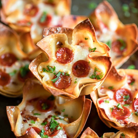 Wonton Pizza Cups