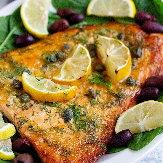 Mediterranean Baked Dijon Salmon