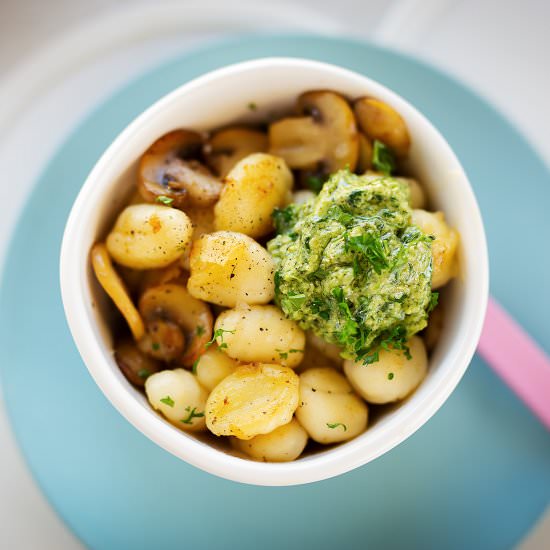 Mushroom Gnocchi & Pesto