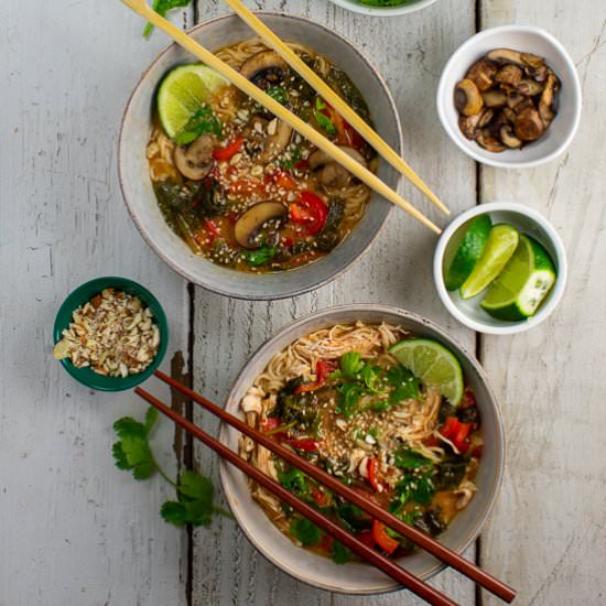 Red Thai Curry Ramen 2 Ways