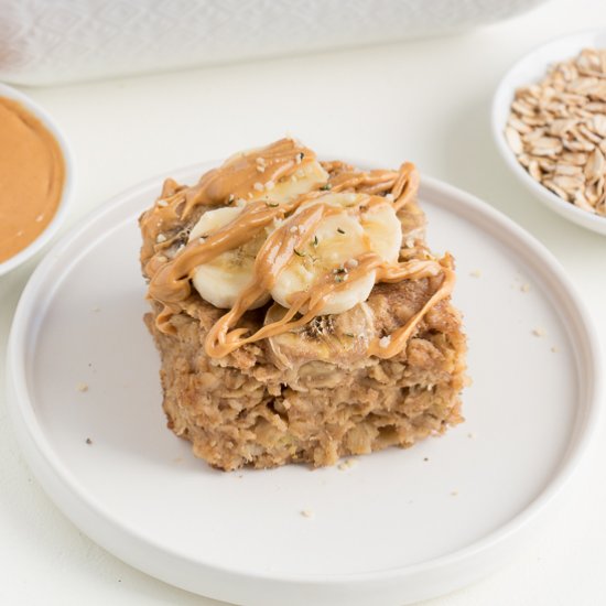 Peanut Butter Banana Baked Oatmeal