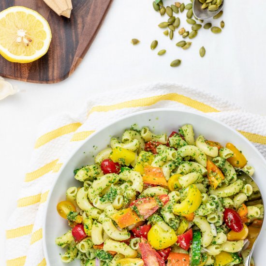 Cold Vegan Pesto Pasta Salad