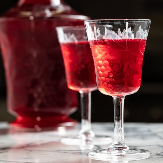 Homemade Cranberry Liqueur