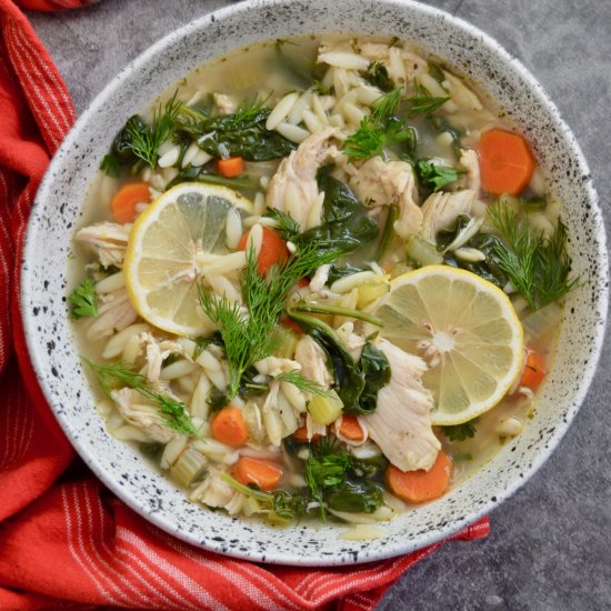 Lemon Chicken and Orzo Soup