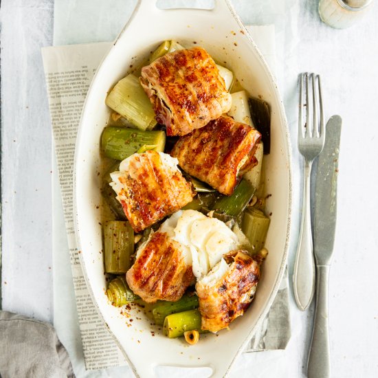 Pan-Seared Cod in Butter Leek Sauce