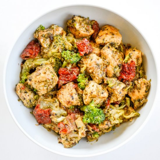 Basil Pesto Chicken and Veggies