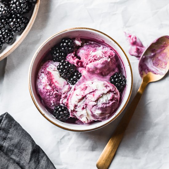 Blackberry Mascarpone Ice Cream