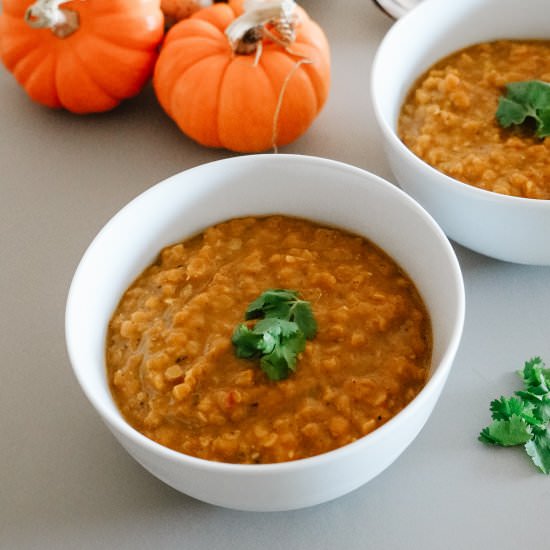 Spiced Pumpkin Lentil Soup