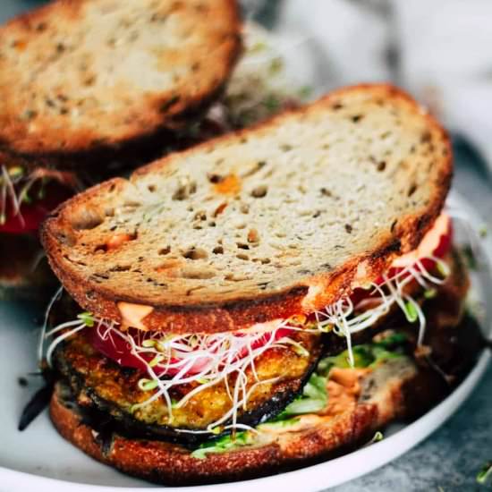 Crispy Vegetarian Eggplant BLT