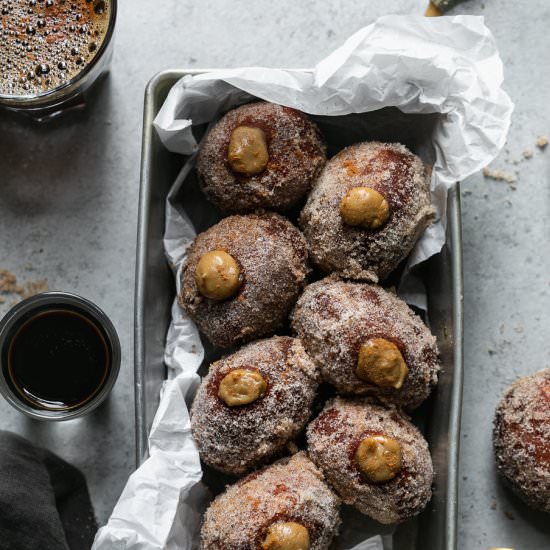 Dirty Chai Cream Filled Doughnuts