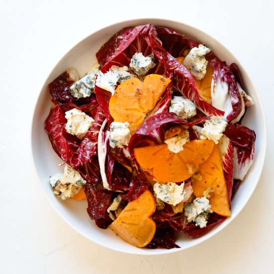 Persimmon and Blue Cheese Salad